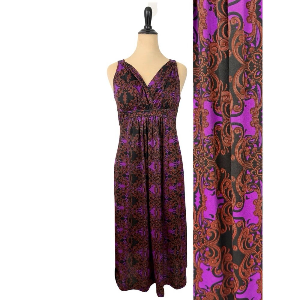 Whimsigoth Babydoll Knit DRESS XL Petite Purple Y2K Midi Dark Fairy Witchy Boho